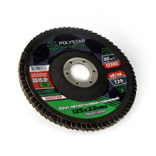 Круг пелюстковий торцевий Polystar КЛТ PROFI Т29, 125х22 мм, P60