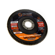 Круг пелюстковий торцевий Polystar КЛТ PROFI Т29, 125х22 мм, P120